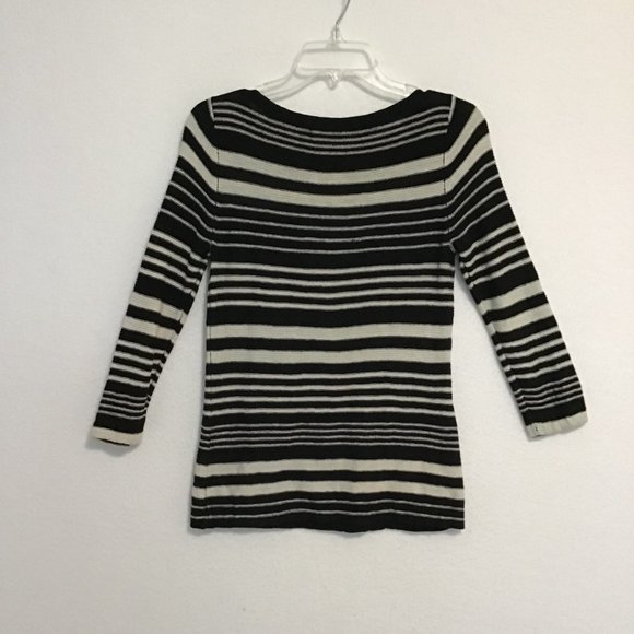 Lauren Ralph Lauren Linen Cotten Blend Striped Boat Neck Top Size M - Picture 7 of 8